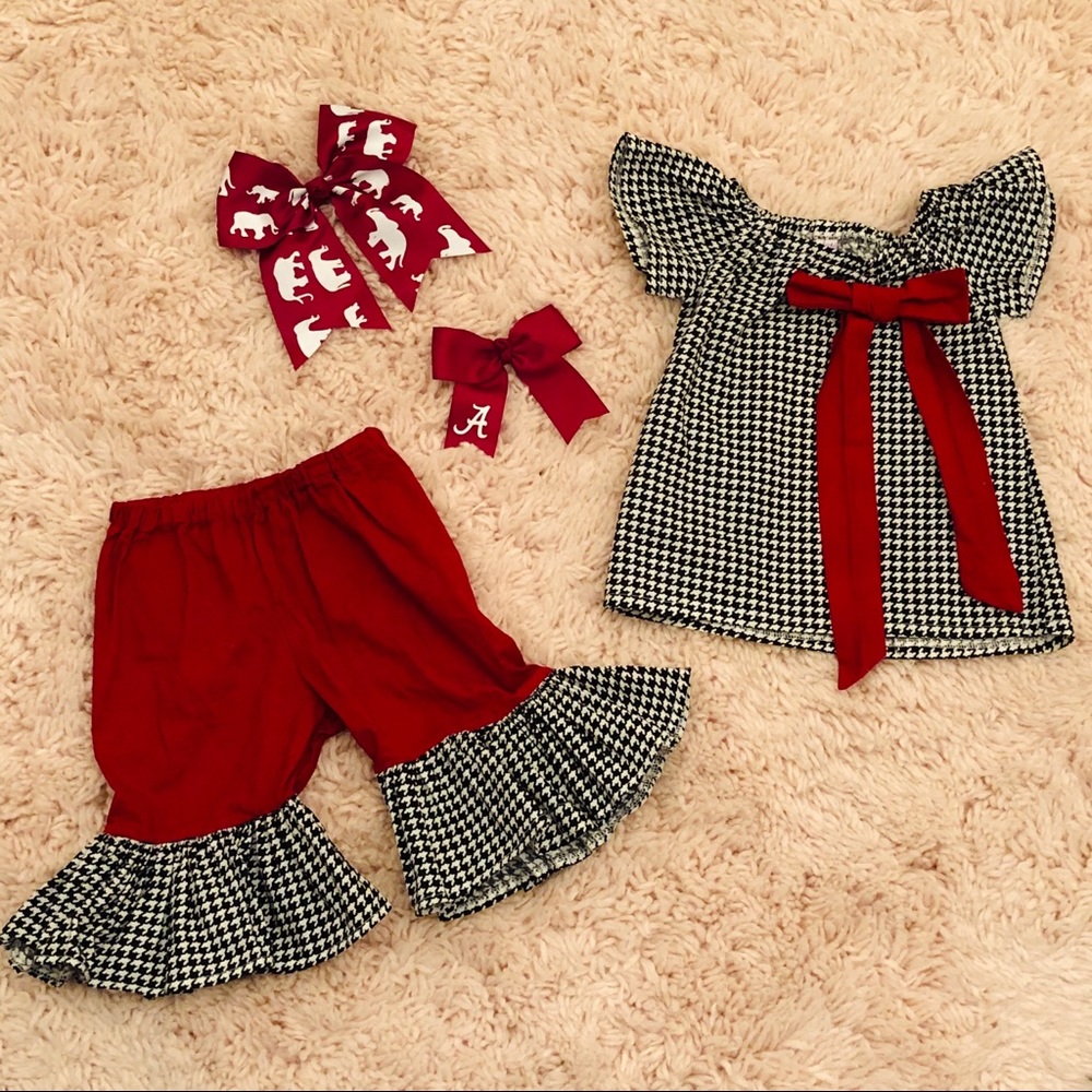 Alabama outfit/ 2 bows